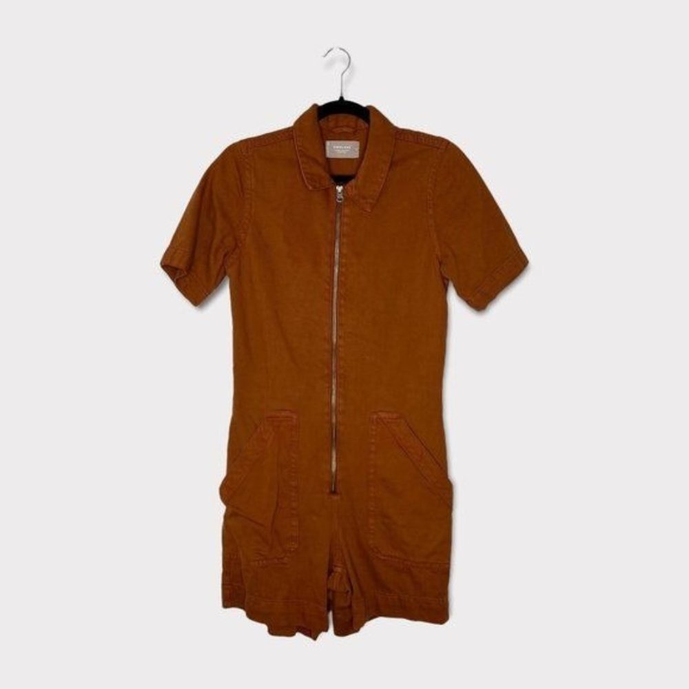Everlane The Denim Short Coverall Canyon Brown Size 0